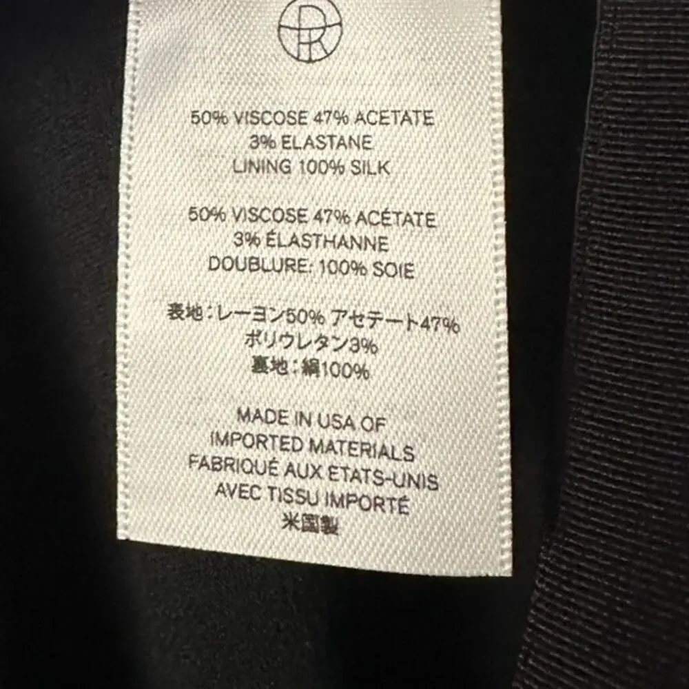 The Row Mara Stretch Crepe Skirt Black size US 2 Viscose blend Pockets Authentic